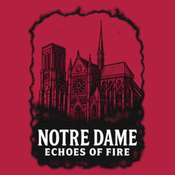 Notre Dame Echoes of Fire - Softstyle ® Long Sleeve T Shirt Design