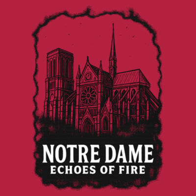 Notre Dame Echoes of Fire - Softstyle ® Long Sleeve T Shirt Design