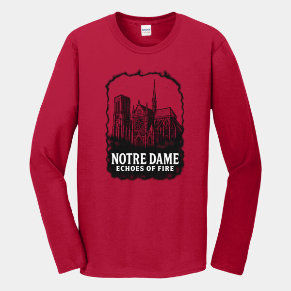Notre Dame Echoes of Fire - Softstyle ® Long Sleeve T Shirt Thumbnail